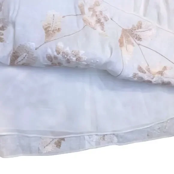 Antonio Melani Linen Sleeveless Floral Beige Cream Tan Shift Dress 6 Embroidery - Picture 6 of 14